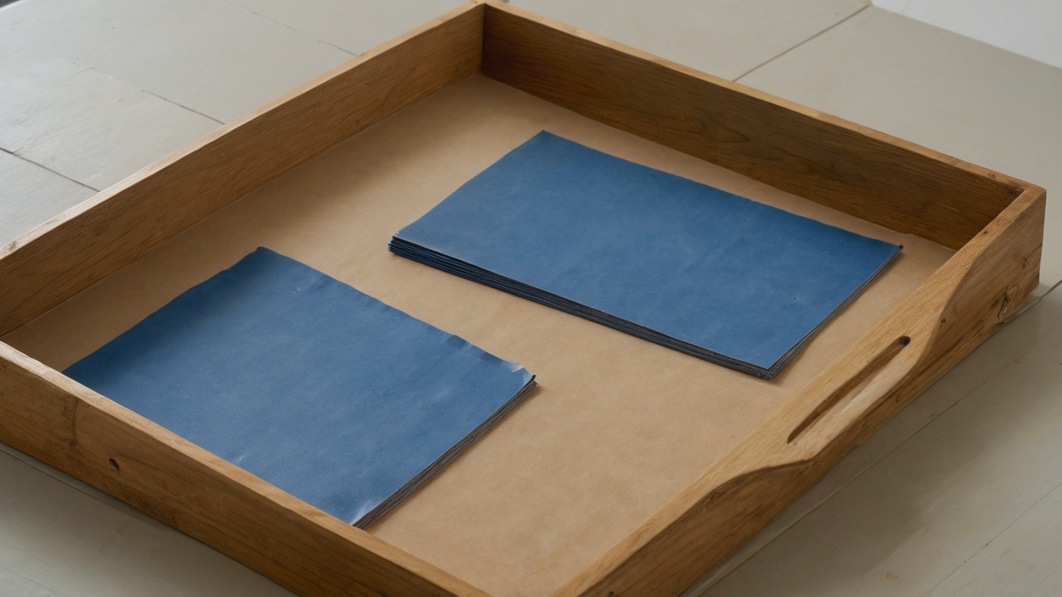 A single sealed project folder in a tray representing the upload pause