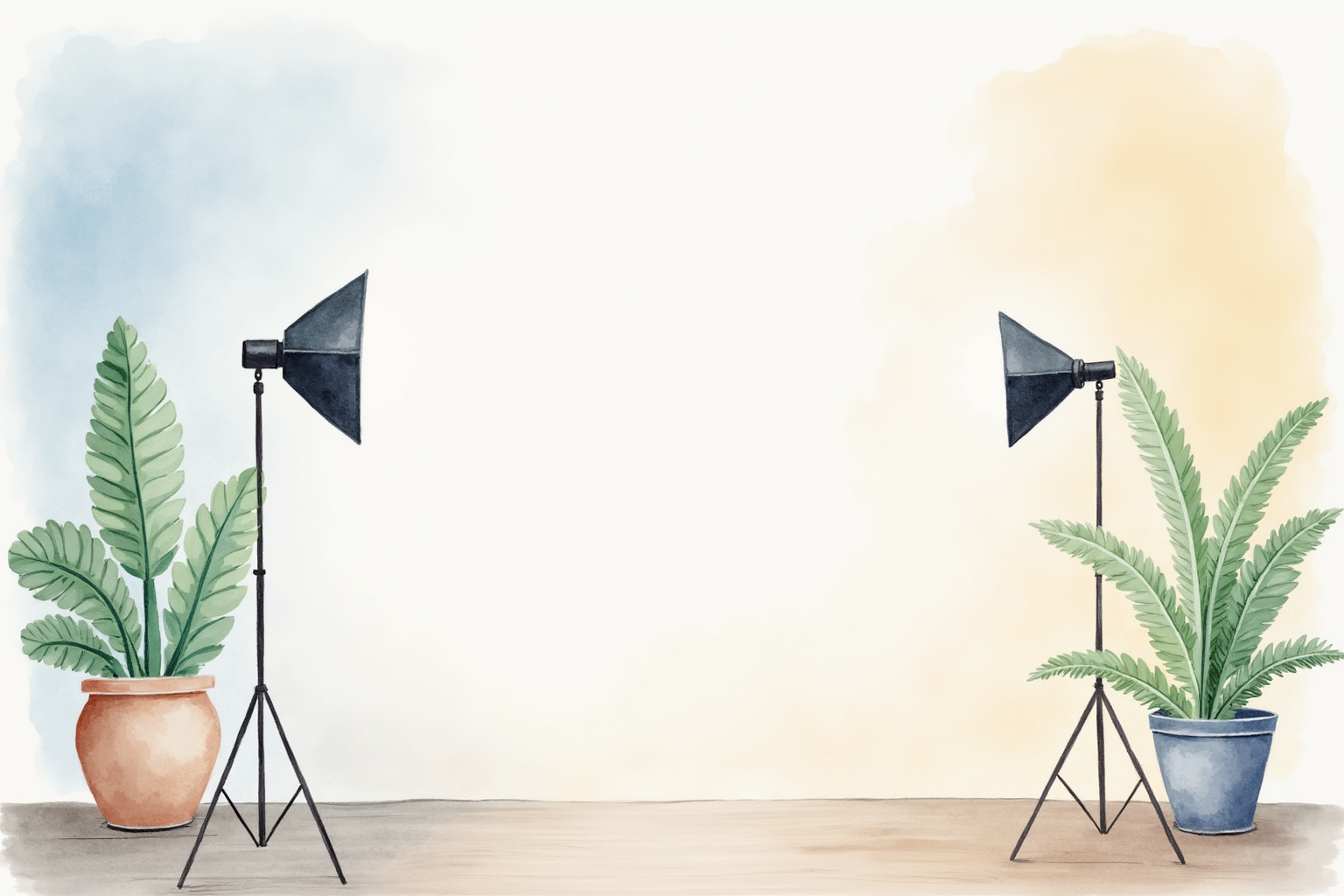 Soft lighting setup with key light and fill light at 45 degrees