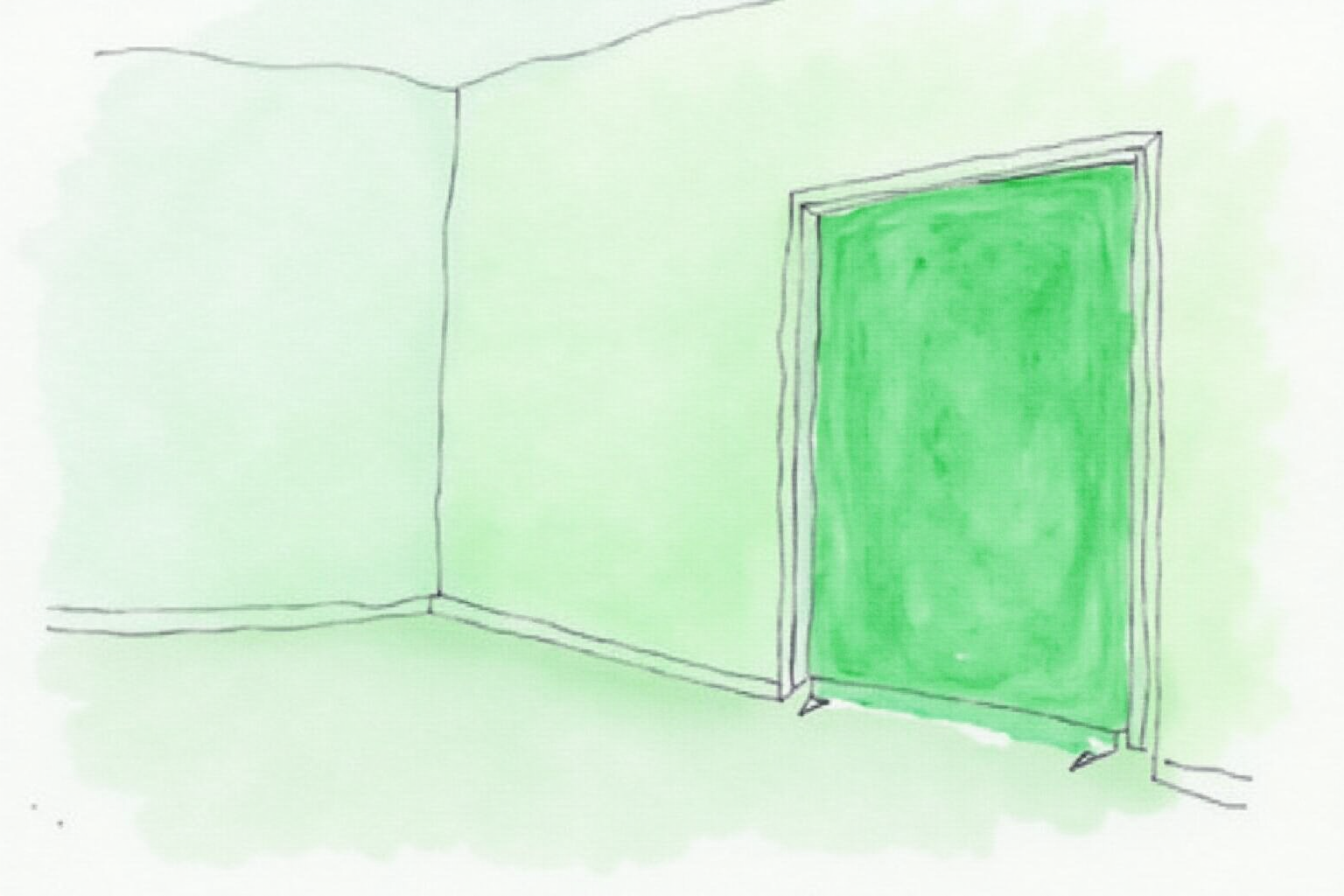 Green screen at slight angle to avoid window glare