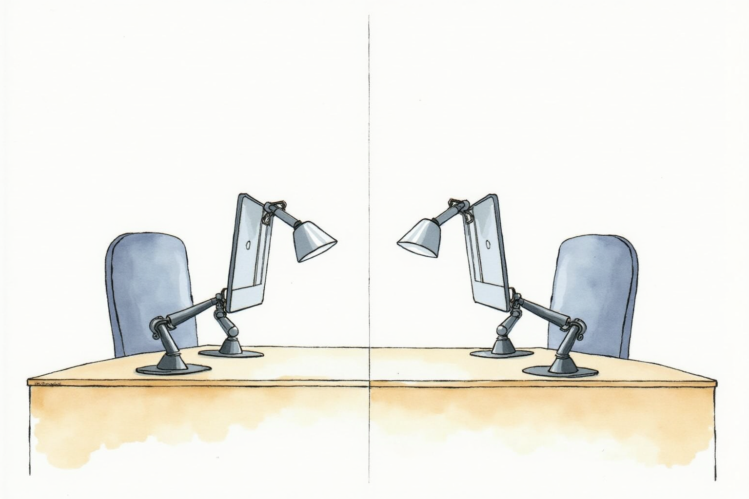 Side view comparison of tablet vs hardware teleprompter setups