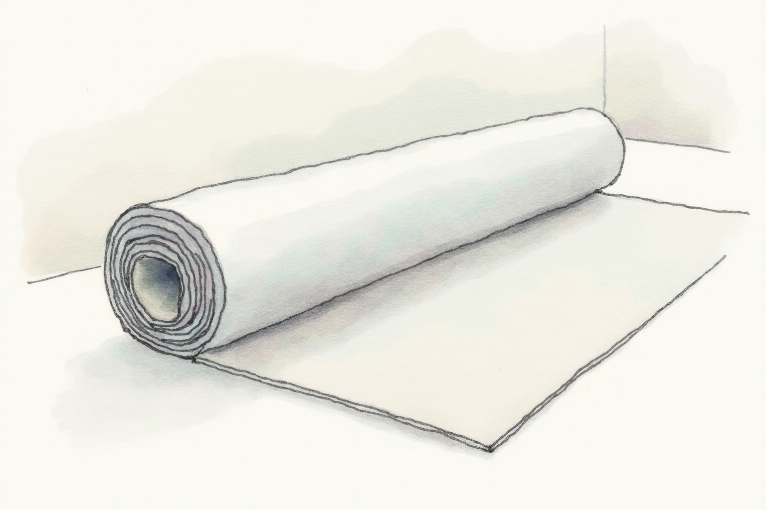Desk mat rolled up and stored beside a clean desk
