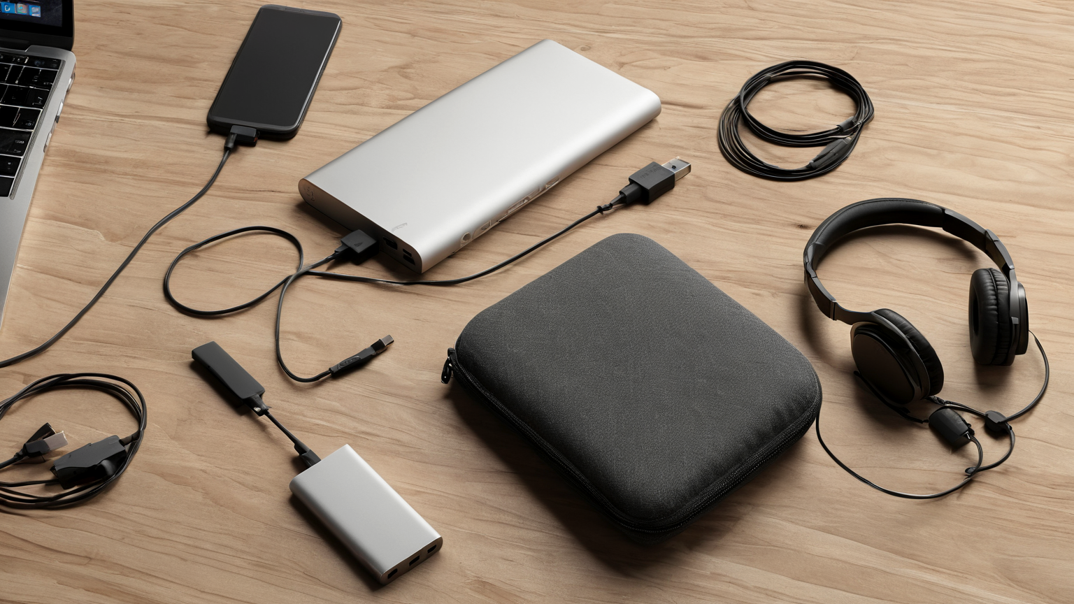 USB-C power bank and cable kit for remote work outages